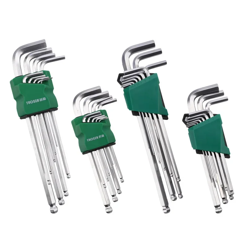 TUOSEN 9-Piece Extended Internal Hexagon Screwdriver Set with Ball Head Hex Wrench L-Shaped Wrench Kit