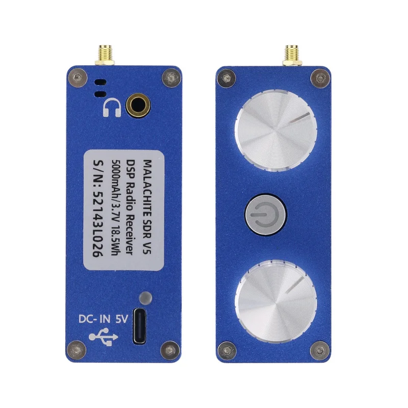 เครื่องรับวิทยุ Malachite DSP SDR V5เครื่องอลูมิเนียม CNC พร้อมวิทยุคลื่นสั้นของ1.10d เฟิร์มแวร์ (รุ่นสีน้ำเงิน)