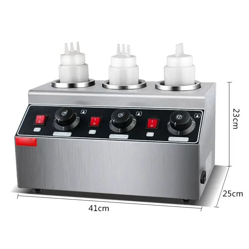 Dual Independent Temp Control Sauce Warmer Stainless Steel Double Bottle Syrup Jam Heating Machine for Milk Tea Shop view 5