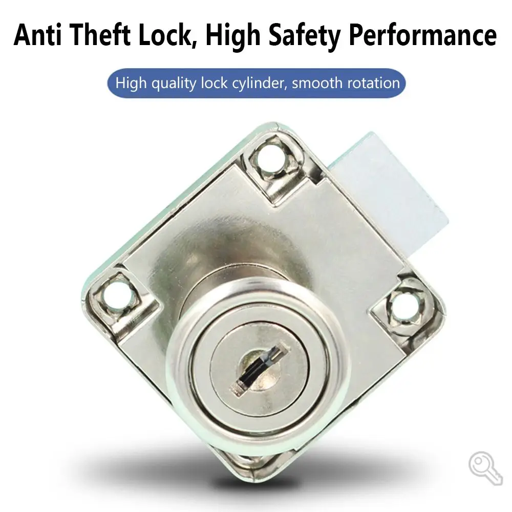 Home Security Burglarproof Zinc Alloy Cabinet Locker Wardrobe 2 Keys Drawer Lock