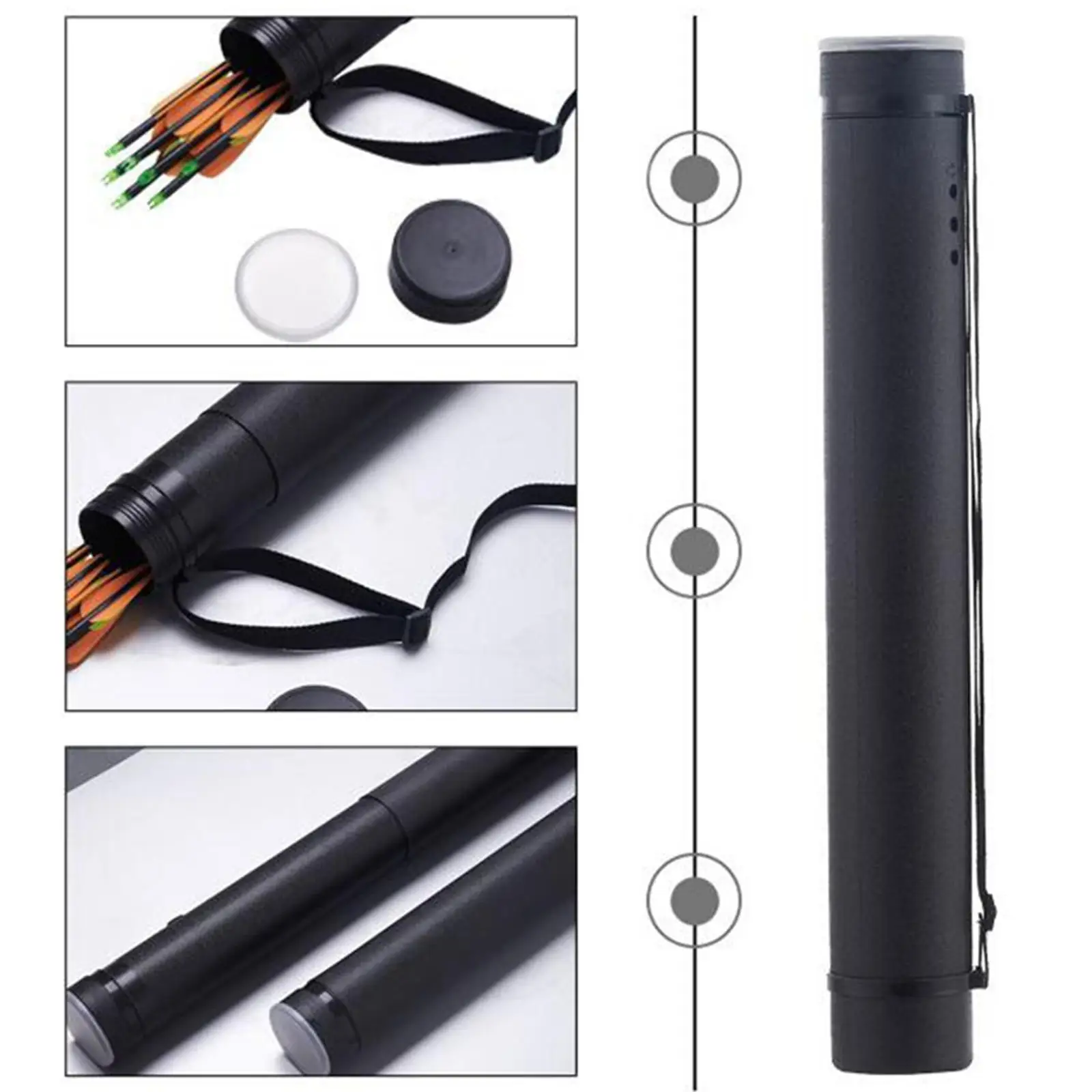 Poster Tube with Strap 24.8 to 42.5 Inches Plastic Blueprint Case Scroll Holder Picture