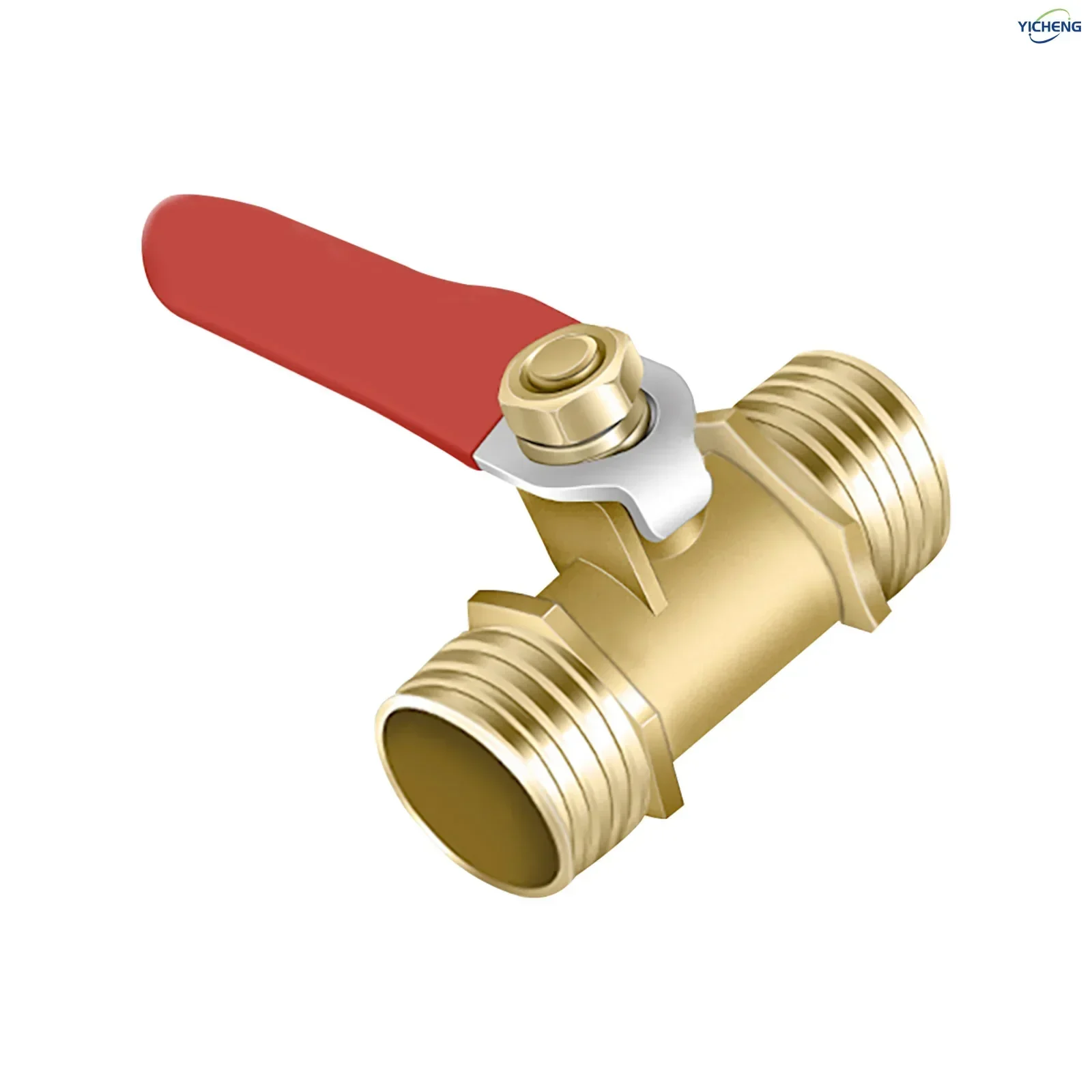 PNEUMATIC Brass Red handle ball valve with external thread 1/4"3/8"1/2" inch (Pack of 5) Can discharge liquids and gases