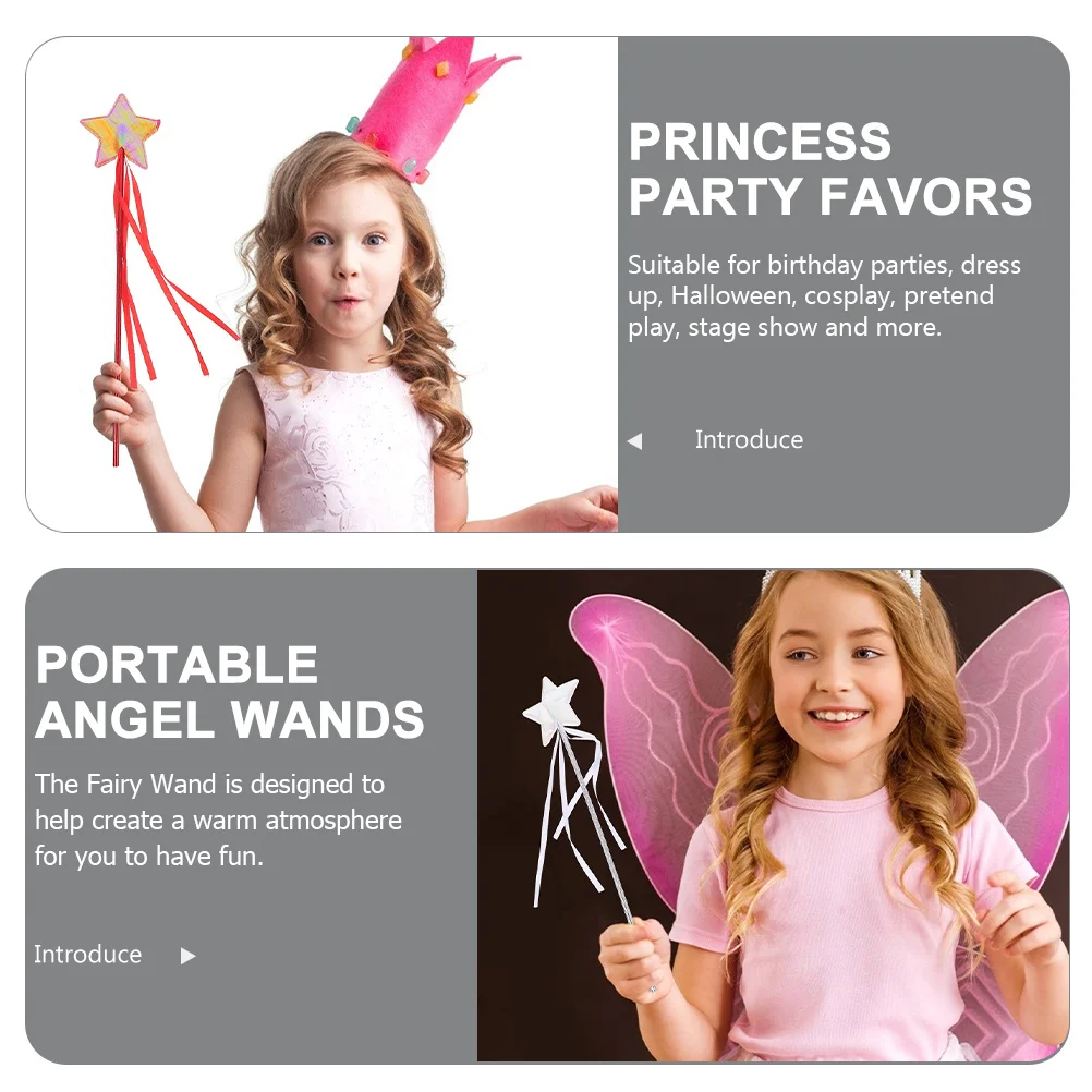 5 pezzi di bomboniere con design a nastro da fata per ragazze, cosplay, spettacoli teatrali, bastoncini da fata decorativi per spettacoli teatrali