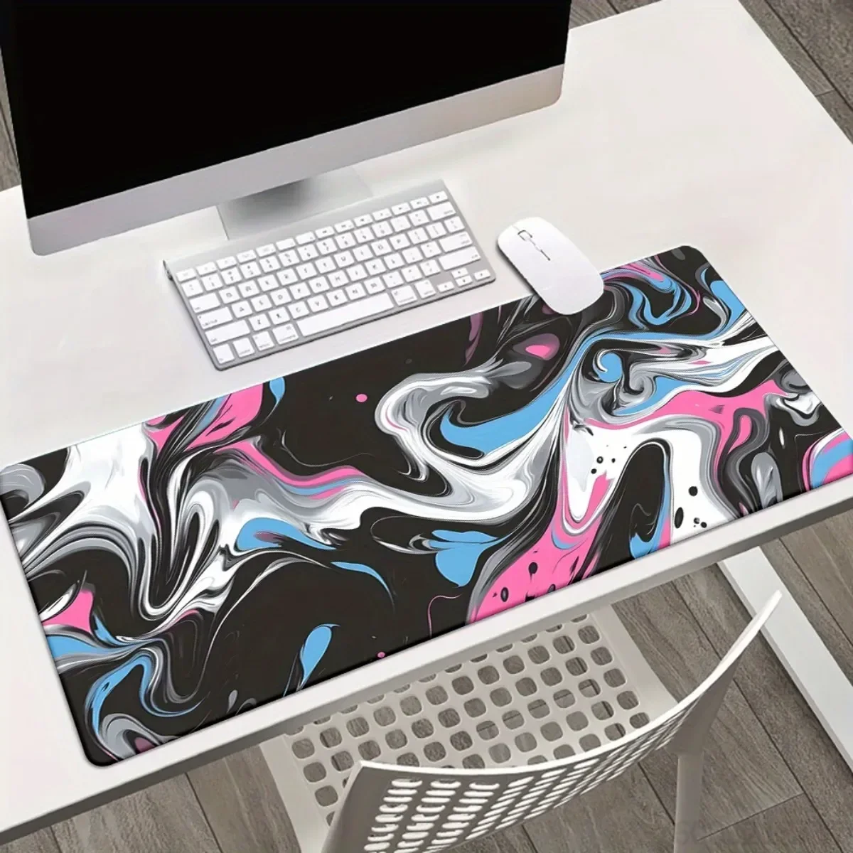 

Color Smudges Texture Rubber Desk Pad Natural Rubber for Gaming Office Computer Mat