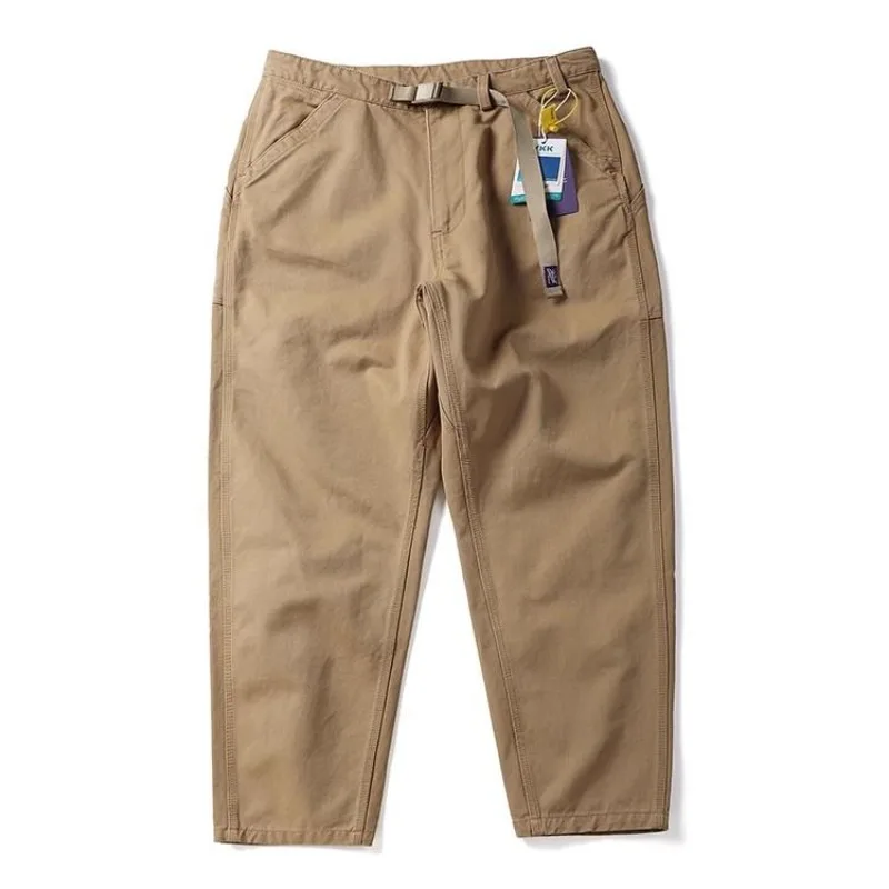 

Japanese Youth Spring/Autumn Pure Cotton Loose Casual Pants Slightly Tapered Straight Style Instagram Aesthetic Workwear Pants