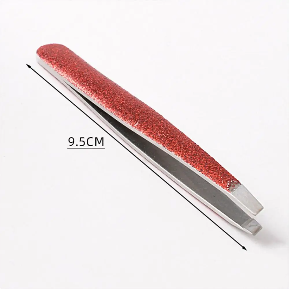 Luxury Stainless Steel Tweezers Glittering Powder Colorful Eyebrow Clip Remove Coarse hair Drop Glue Makeup Tools Women