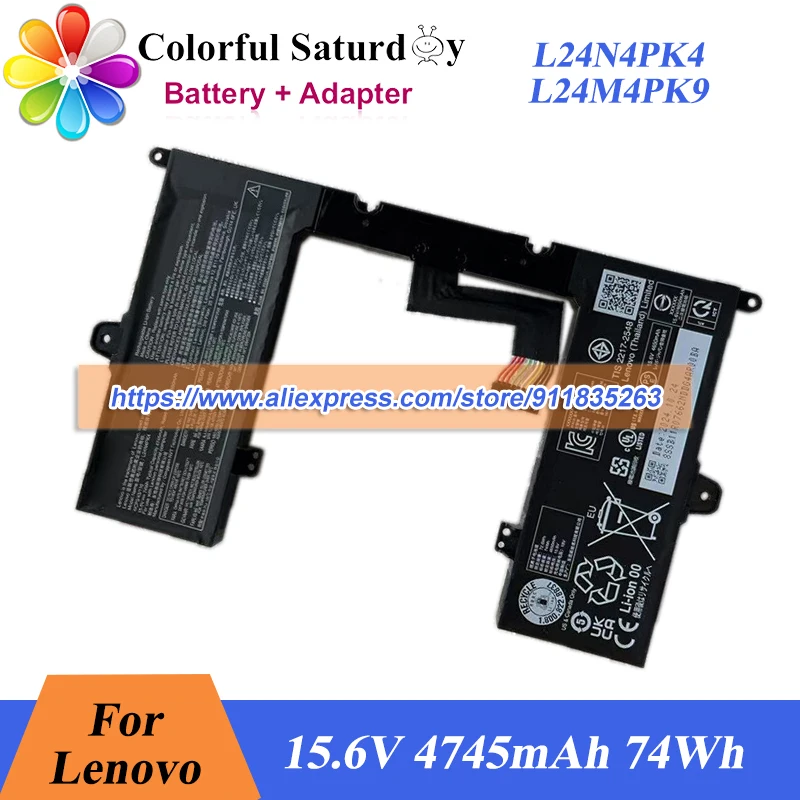 Genuine L24N4PK4 L24M4PK9 Battery 15.6V 4745mAh 74Wh for Lenovo Legion Go 8AHP2 Handheld Laptop Battery