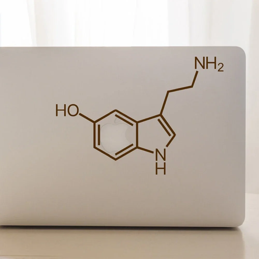 Serotonin Molecule MacBook Decal Apple MacBook Laptop Decal Happy Chemical Molecule Decal Molecule Sticker Science Decal A295