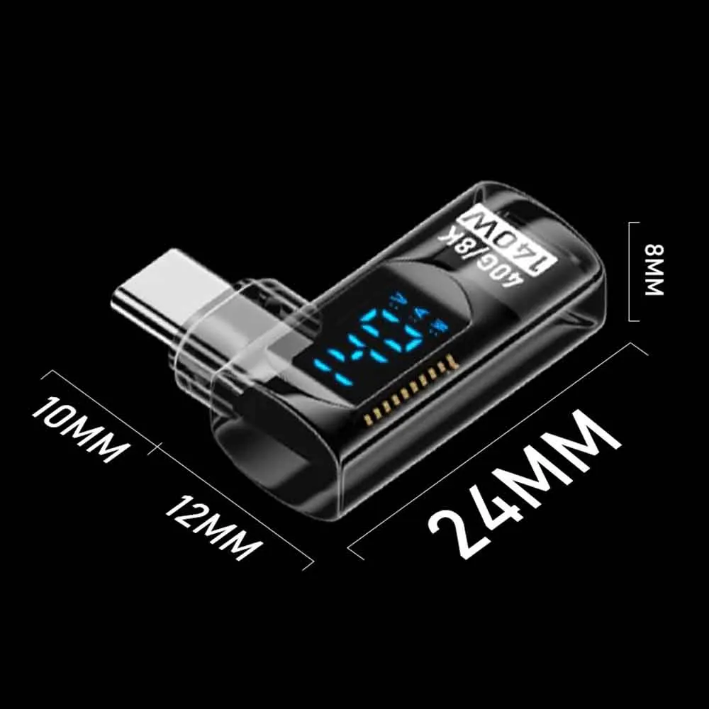 

U Shape Right Angle USB C Adapter 90 Degree USB4 Type C Connector with LED Indicator 40Gbps Data Sync PD 140W Power Delivery