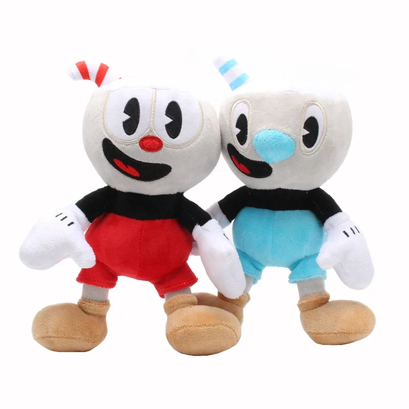 1pc 20-28cm Cuphead Plush Toys Mugman Plush The Chalice Soft Stuffed Peluche Dolls Cute Cartoon Doll Toys for Kids Birthday Gift