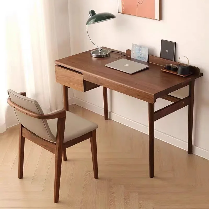 All solid wood North American black walnut desk, desk cherry wood writing desk, computer desk writing desk drawer table