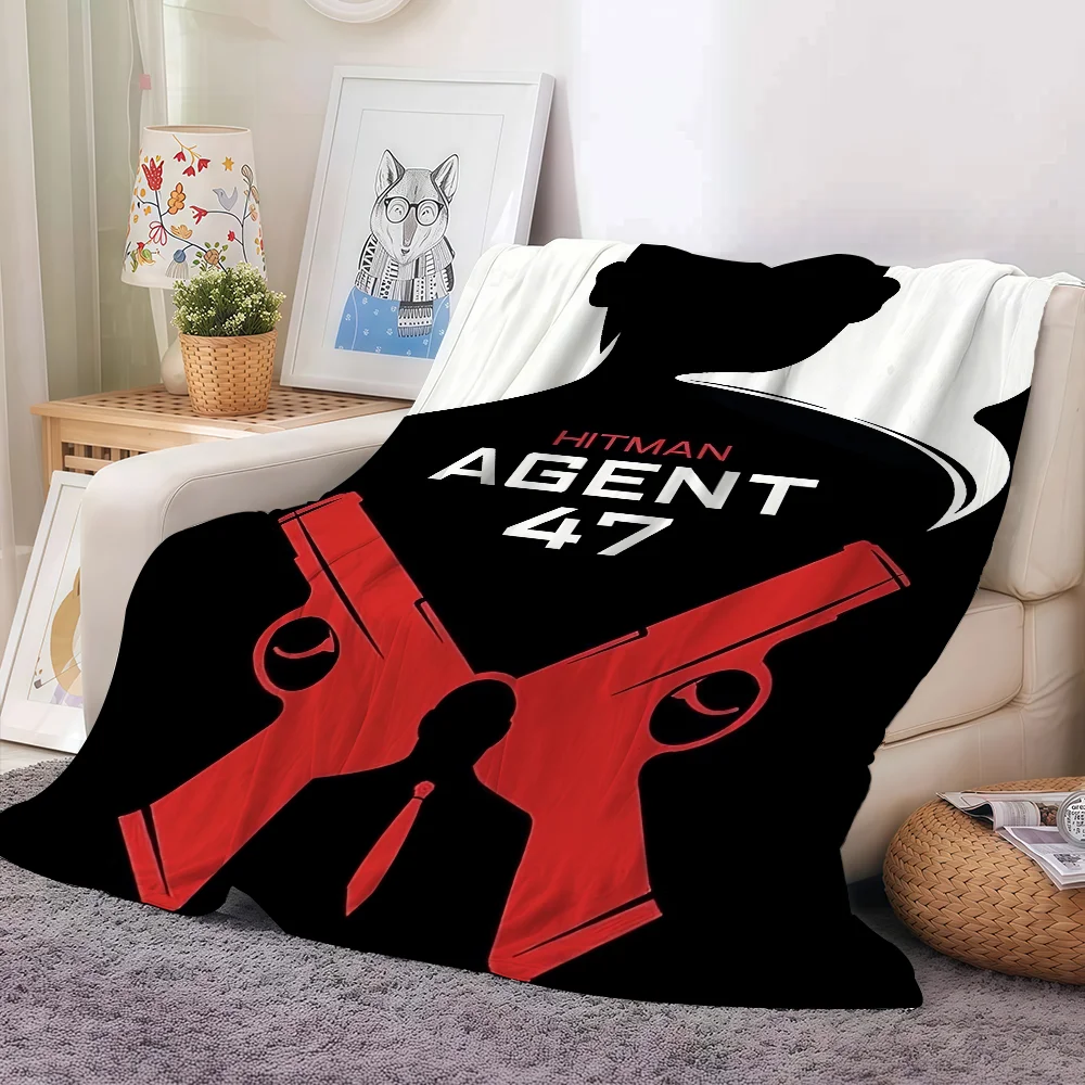 Game A-Agent 47 Hitman Blanket Warm And Soft Suitable For Bedroom Living Room Sofa Bed Office Travel Camping