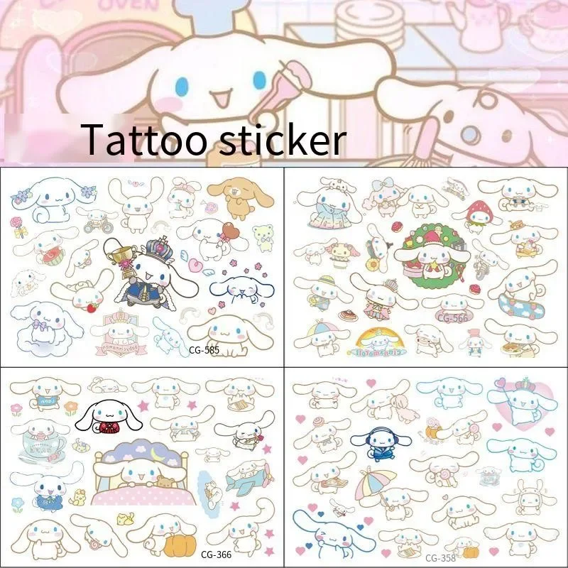 Random 2pcs Sanrio Cinnamoroll Tattoo Stickers Cartoon Cute Anime Waterproof Temporary Tattoo Sticker Kid Girl Birthday Gift Toy