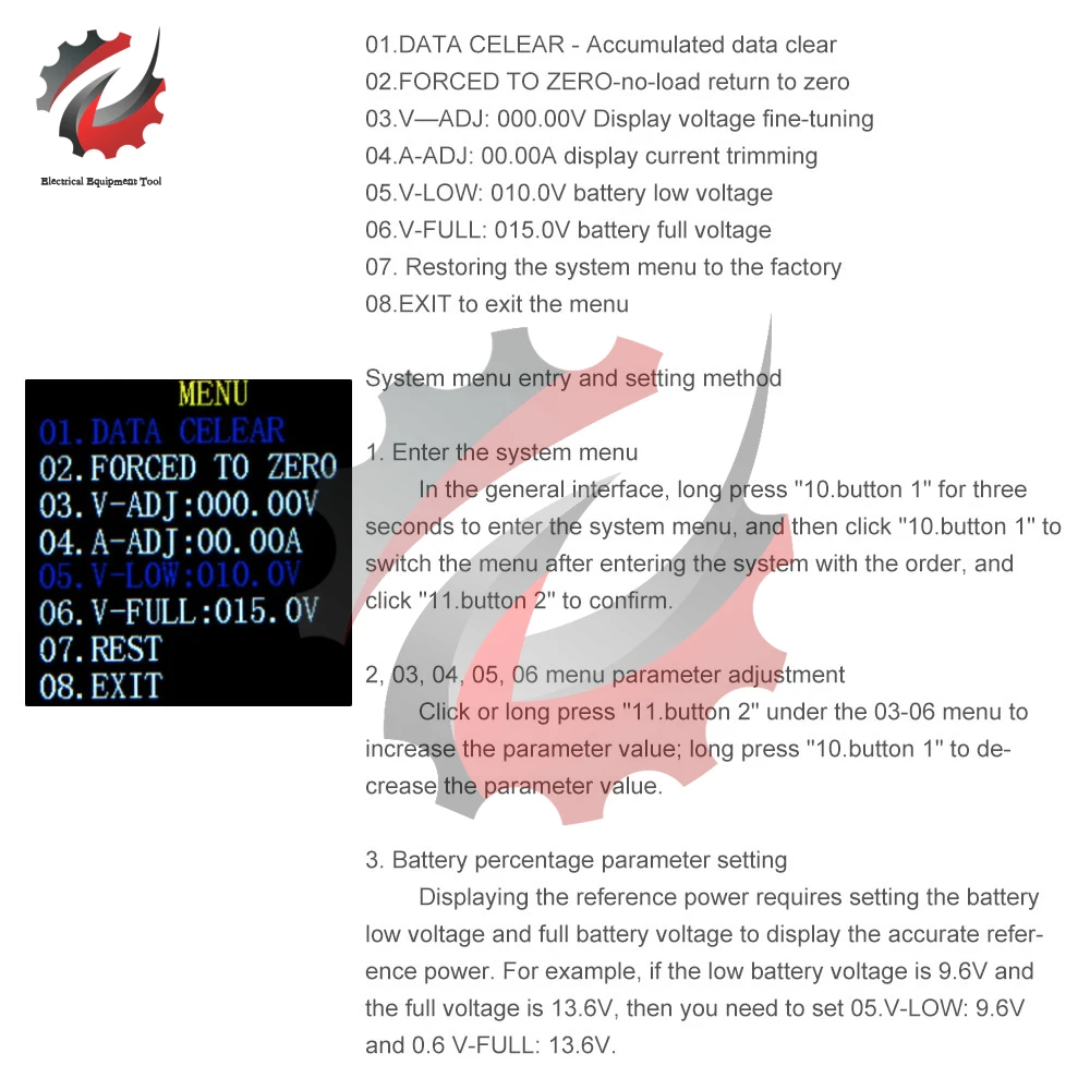 DC30V20A IPS LCD Digital Voltmeter Ammeter 9in1 Multifunction Tester Voltage Current Power Energy Battery Electricity Test Meter