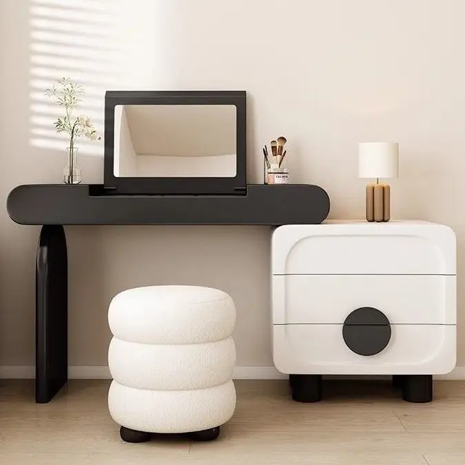 Factory Direct 2026 Panda dresser, retro style six-chest integrated dresser, bedroom 2024 new clamshell makeup table