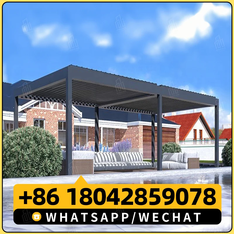 

Electrical Opening Louvre Roof Pavilion Aluminum Pergola 3x3 for Outdoor Living Pergola Gazebo Aluminum