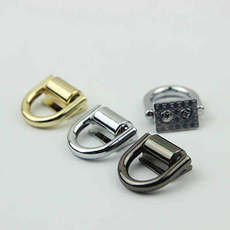 2pcs/set D Ring Bag Side Clip Buckles Retro Metal Double D Buckle Handbag Chain Handles Connector Bag Strap Hardware Accessories