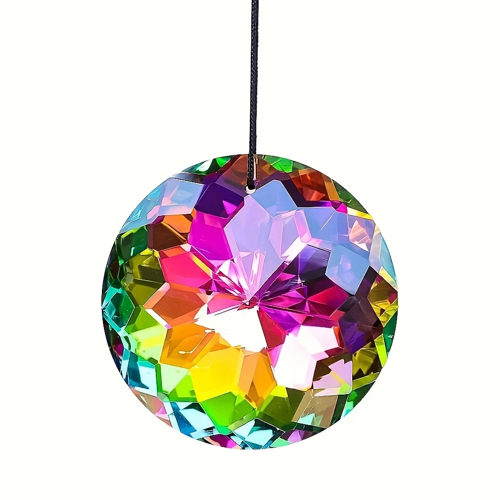 artificial crystal sun catcher, rainbow-colored hanging sun catcher ball prism, made for indoor and outdoor decorative window