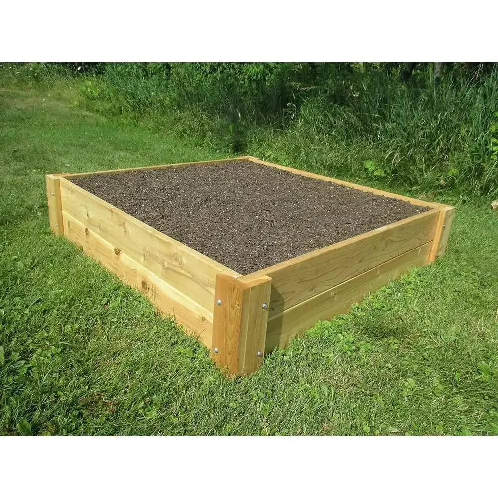 Raised Garden Bed - 1 Thick Wooden Frame (4ft x 4ft x 11 Height)