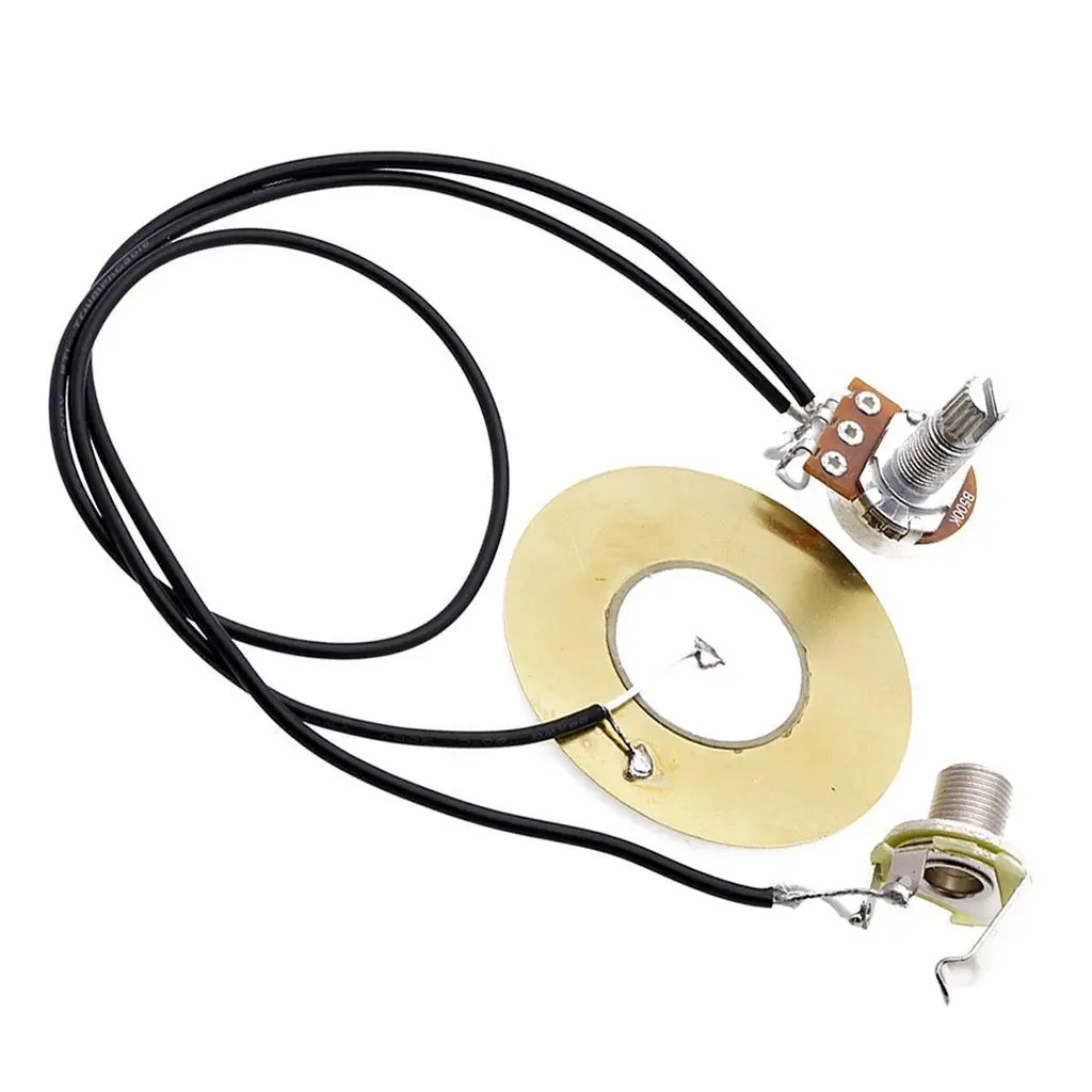 Electro Acoustic Guitar Transducer 50mm Piezo Pickup Prewired Amplifier Stable Signal for Acoustic Guitar Cigar Box Mandolin