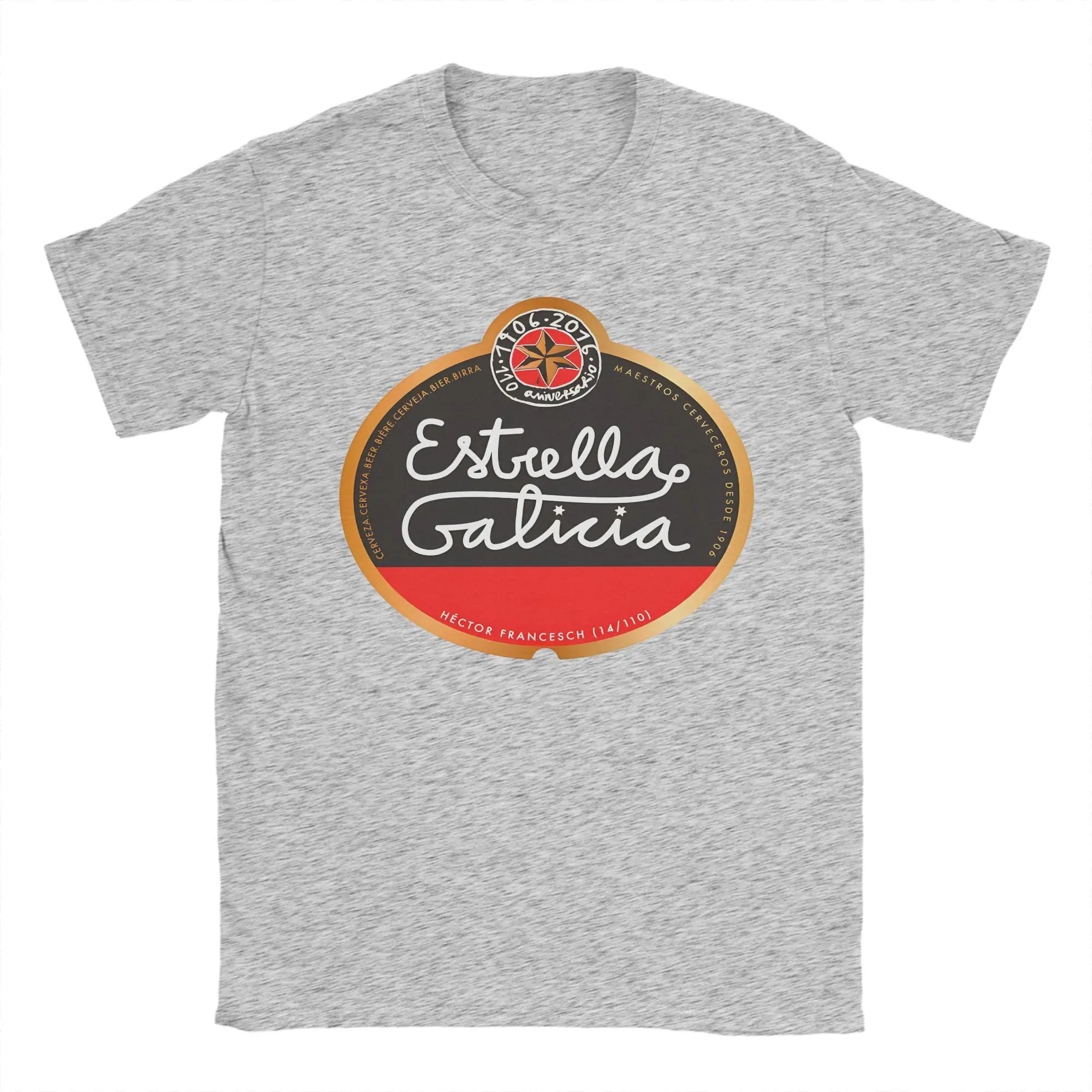 Camiseta de cerveza de Estrella Galicia, camisetas de algodón de verano para hombres, camiseta informal Harajuku, camisetas Vintage de manga corta