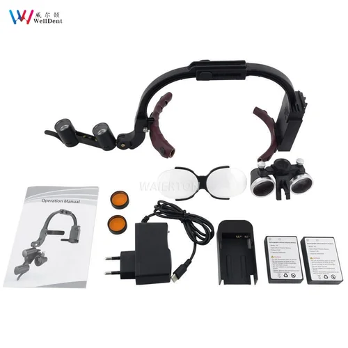 Imagen 2 del producto Lámpara de cabeza LED Dental para lupas Binocular, luz de aumento 2.5X 3.5X, faro quirúrgico Dental, equipo de laboratorio, 5W
