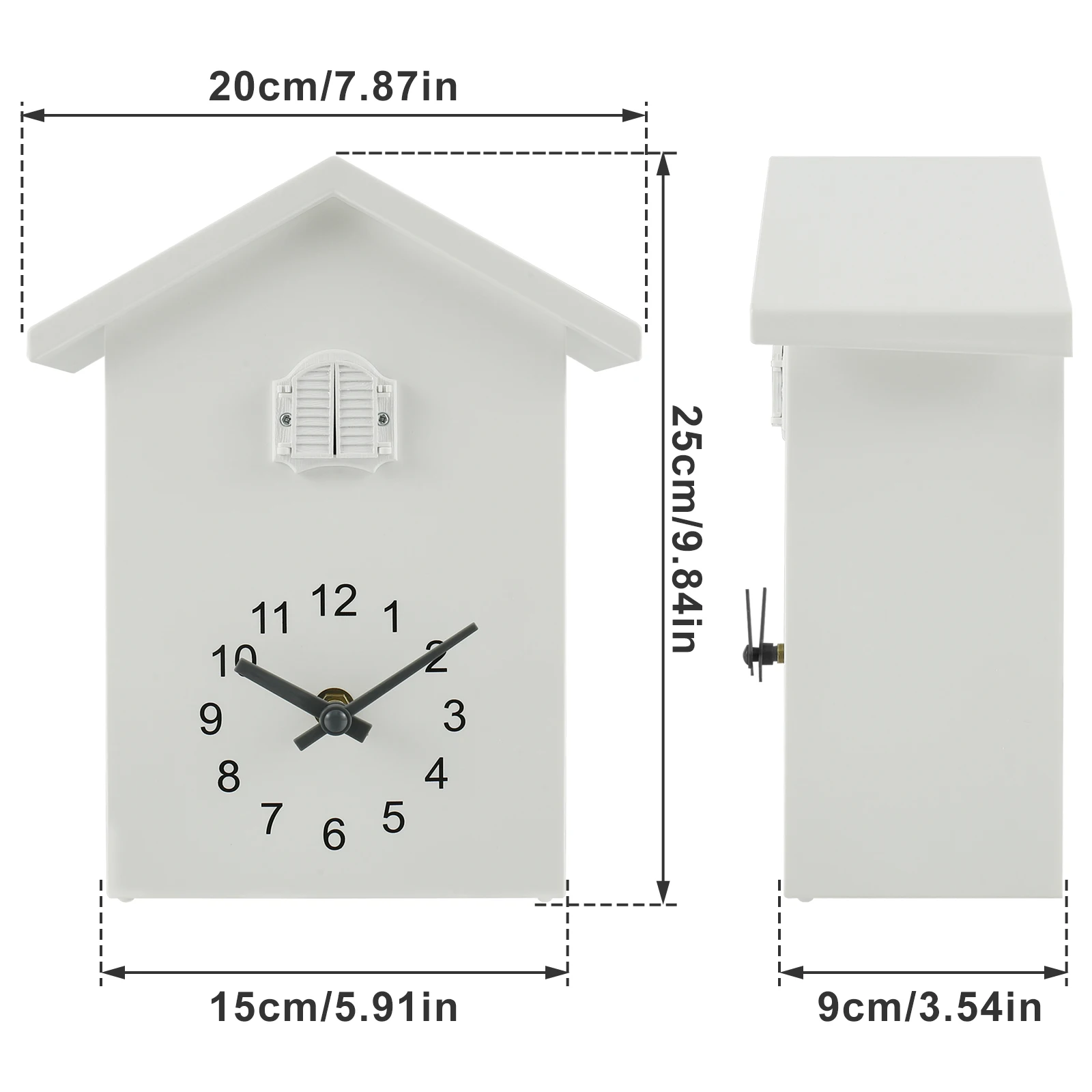 Cuckoo Wall Clock 24hour Integer Time Reported with Pendulum Chimer Minimalist Modern Delicate Cuckoo for Home Office Decoration