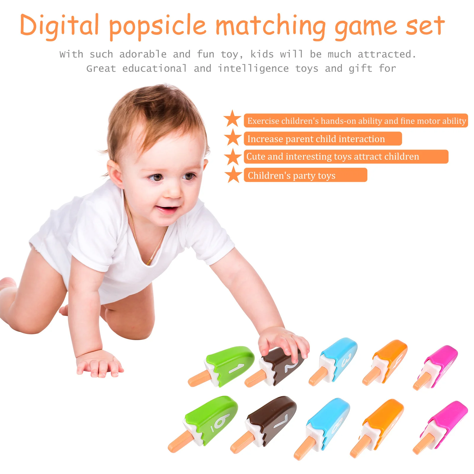 1 conjunto 1 conjunto digital picolé jogo crianças número aprendizagem fingir sorvete playset sortido cor correspondência educacional crianças