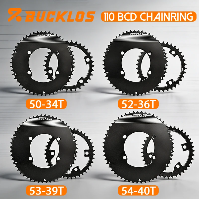 BUCKLOS 110 BCD Road Bike Chainwheel Double Sprocket 11/12 Speed Bicycle Chainring for Shimano R7000 R8000 R9100 Cycling Parts
