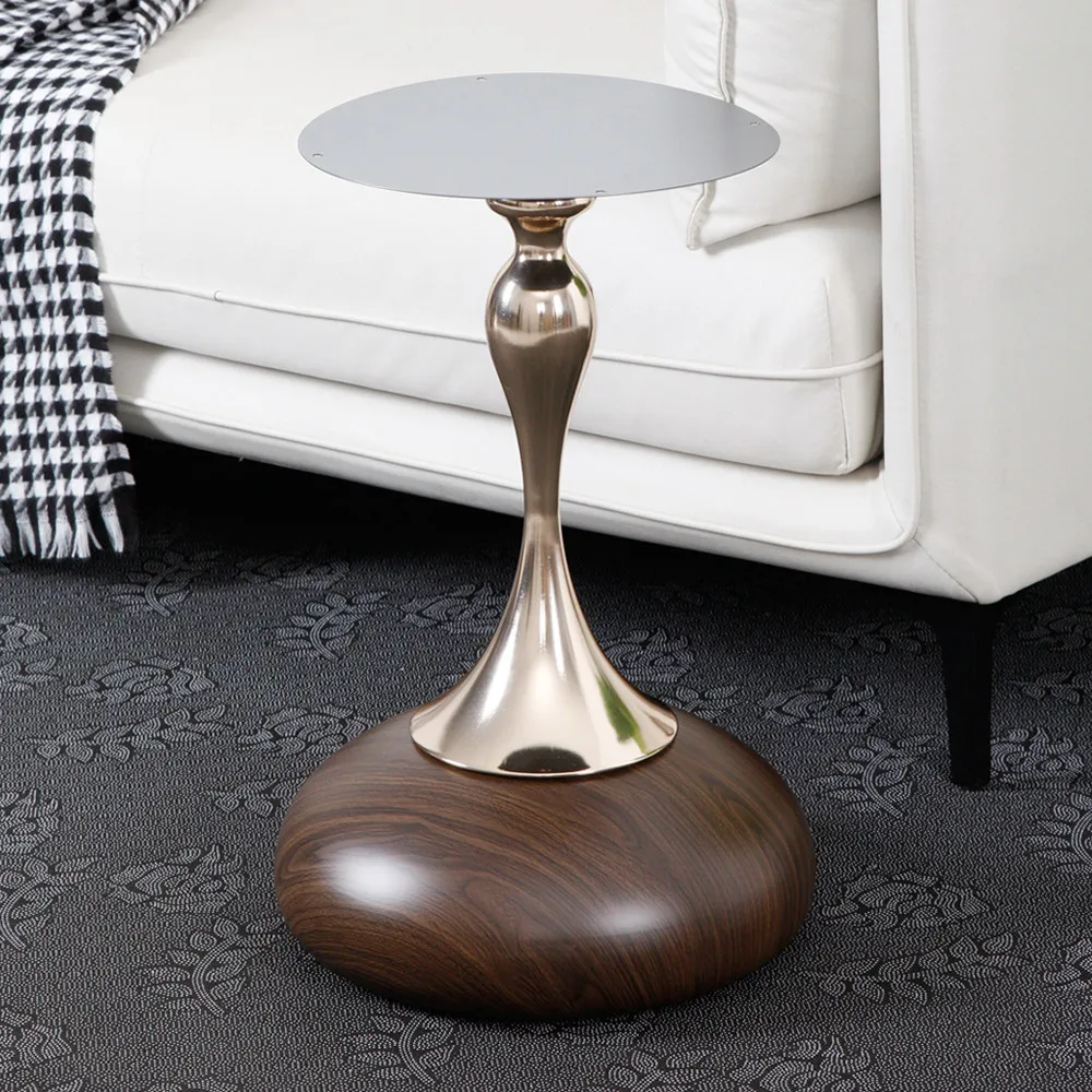 Italian light luxury edge bracket, small waist corner metal base next to the hotel sofa, round coffee table support table legs