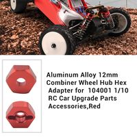 Practical Aluminum Alloy 12mm Combiner Wheel Hub Hex Adapter for Wltoys 104001 1/10 RC Car Upgrade Parts Accessories,Red
