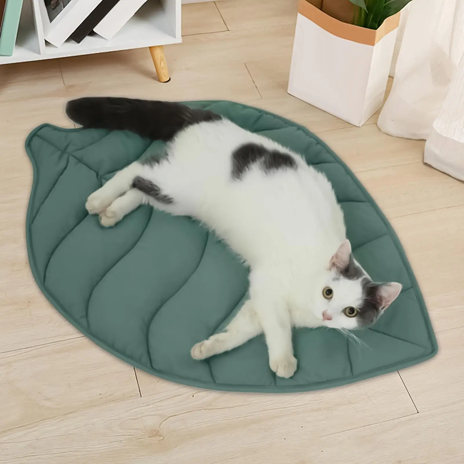 Alfombra Refrigerante para Perros y Gatos, con Forma de Hojas, Manta Refrigerante Antideslizante, Portátil y Lavable para Interiores, Exteriores, Piscina, Jaula, Playa y Camping