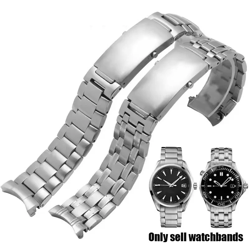 20mm Quality 316L Silver Stainless steel Watch Bands Strap For omega seamaster speedmaster planet ocean Watch Belt