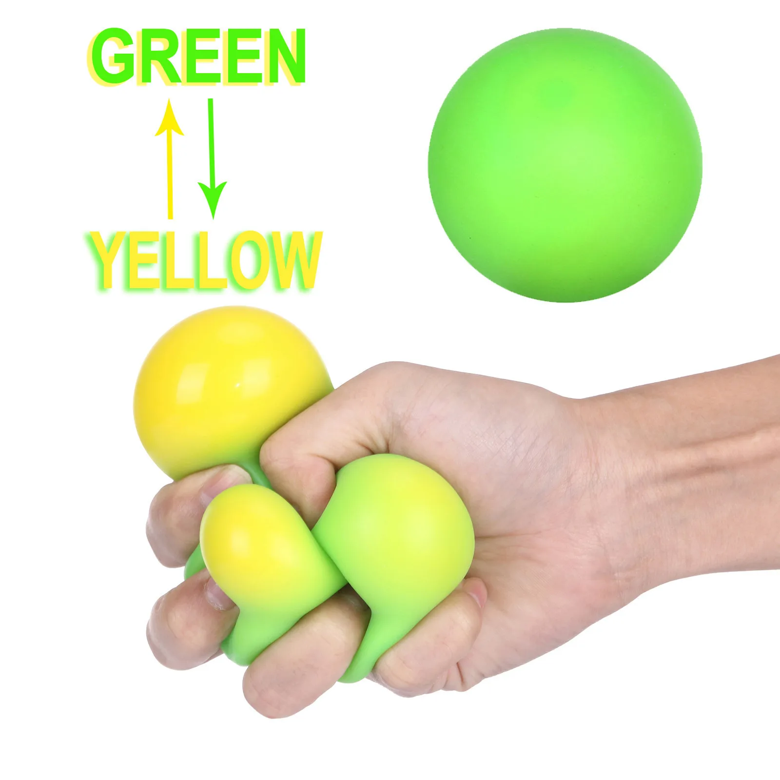 Squeeze Balls for Kids Adults New Antistress Pressure Needoh Ball Stress Relief Change Colour Hand Fidget Toy Squishy Stressball