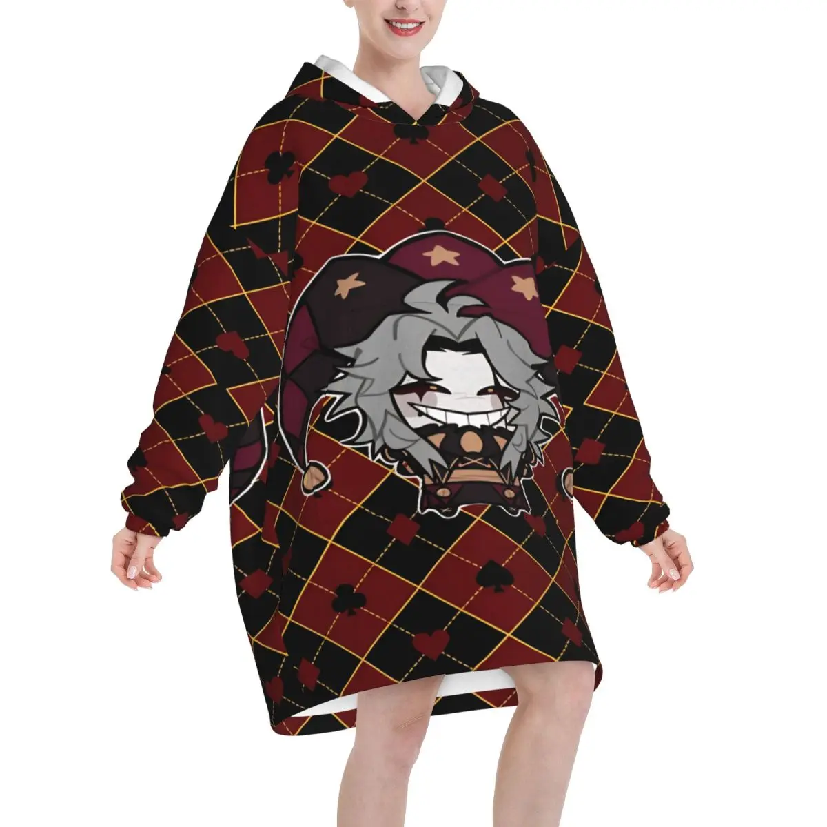 Pierrots The Freak Circus Blanket Hoodie Oversized Wearable Sweatshirt Blanket Warm Gifts for Women Girls Girlfriend