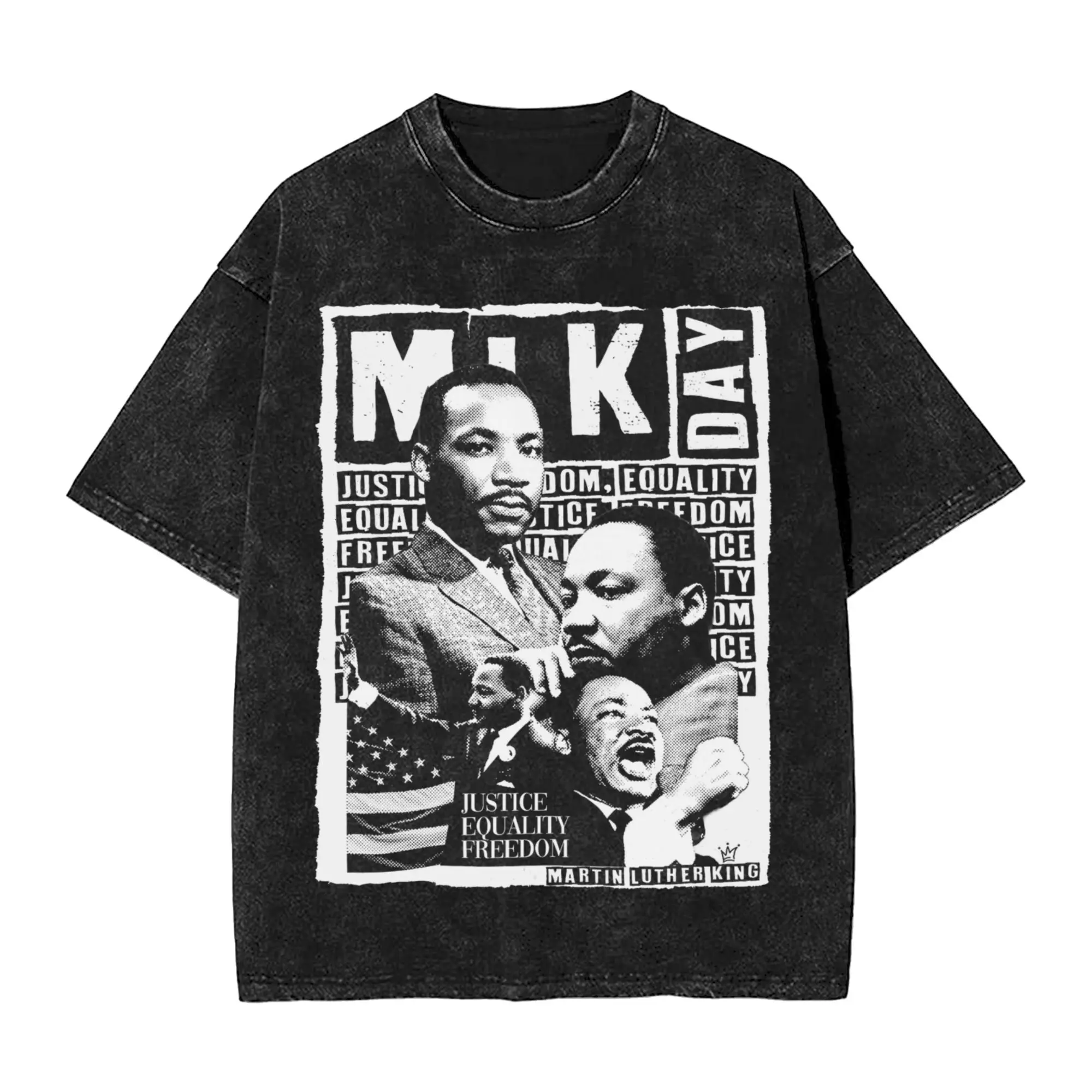 

Мужские футболки Martin Luther King Justice Top Tees Летняя повседневная футболка с коротким рукавом Y2K с круглым вырезом Трендовая футболка с принтом Горячая распродажа