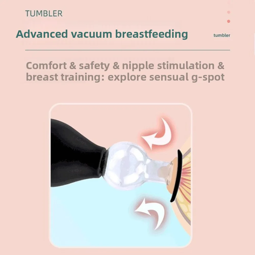 Nipple Sucker Wholesale Male Nipple Breast Pump Enlargement Vacuum Pump with 8 Rings Nipple Stimulator Adult Toys for Women 18+ view 2