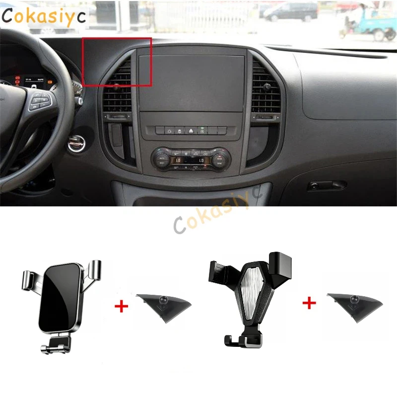 1Set ABS Material Special Car Phone Holder Fixed Bracket Stand Mobile Gravity Linkage For 2016-2020 Mercedes-Benz Vito W447