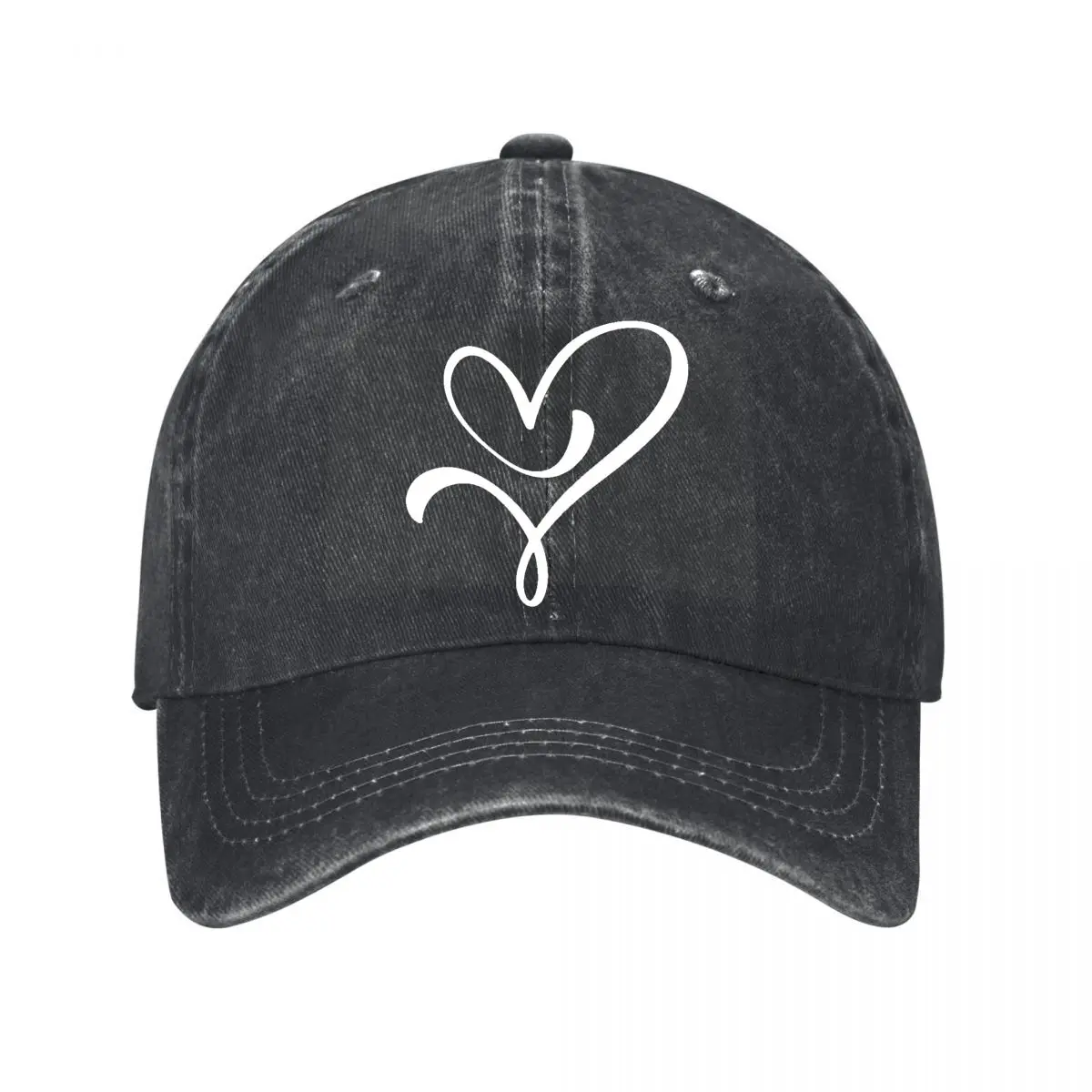 Abstract Flowing Loop Ribbon Outline Design New Vintage Washed Cotton Baseball Cap Sun Hats