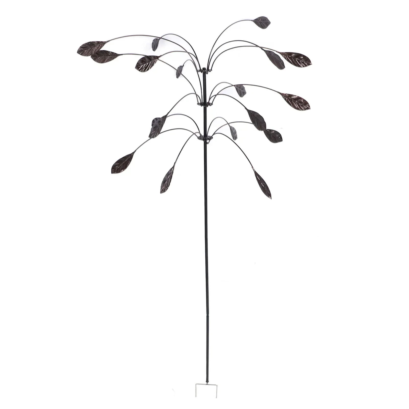 Metal Wind Spinner Wind Sculpture Rustproof Waterproof Heavy Duty Falling Foliage Kinetic Copper Triple Spinner For Outdoor - view 5