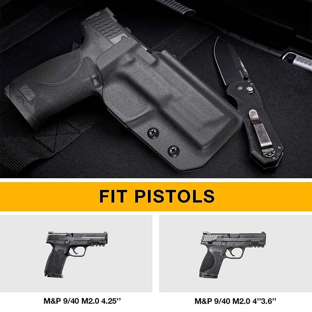 OWB Kydex Holster,for S&W M&P 9MM/.40 M2.0 4.25’’, M&P 9MM/.40 M2.0 4’’3.6’’,Fit 1.5’’-2.25'' belt,Red Dot/Optics,Right hand