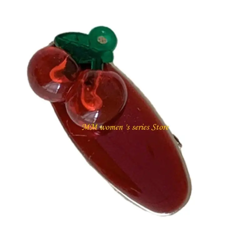 

Q39C Barrettes Hairpin Sweet Cherry Hair Clip Crystal Elegant 2000s Trend Cherry Bunches Headwear Sweet Balletcore Trend