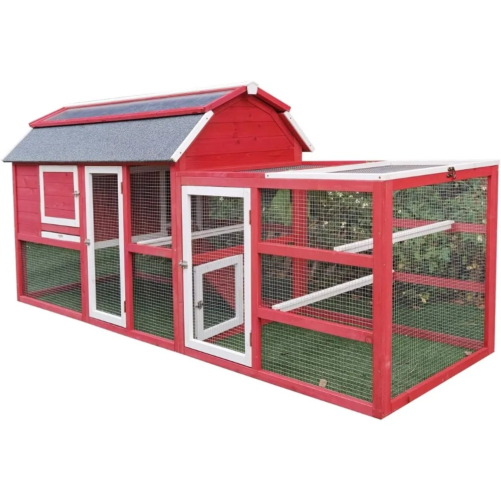 

Large 102 Wood Chicken Coop Backyard Hen House Nesting Box & Run & Cleaning Tray New