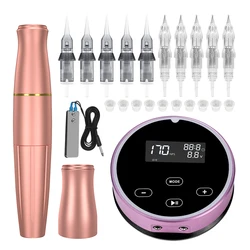 New Permanent Makeup Machine Tattoo Rotary Pen Kit Mini Power Equipment 3D Microblading Tattoo Gun Set With Cartridge BMX P30