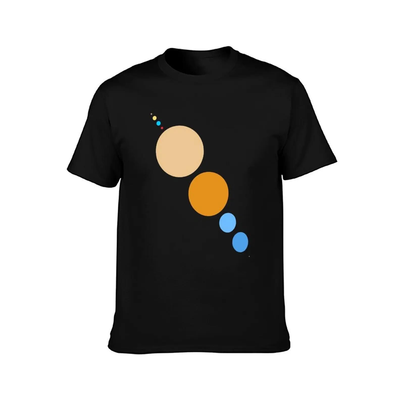 Planets To Scale (diagonal) T-Shirt Big Size Simple T-Shirt