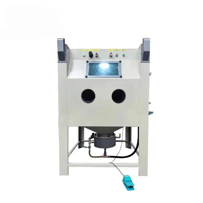 Small Size Energy Saving Muaual sandblasting Machine Rotary Rust Removal sandblasting Cabinet machine With Pressure vessel