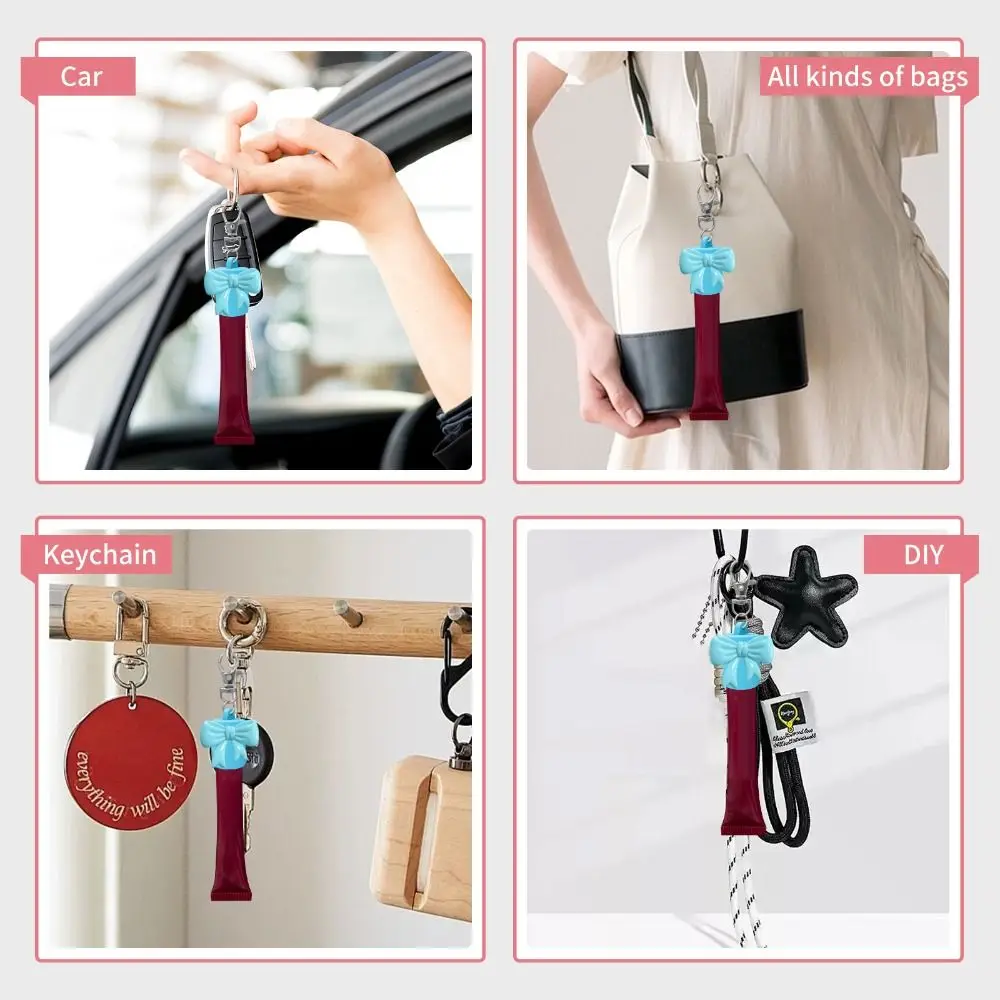 Silicone Lip Balm Holder with Keyring Portable Lipgloss Sleeve Flexible Colorful Keychain Lip Gloss Cap for Summer Fridays view 6