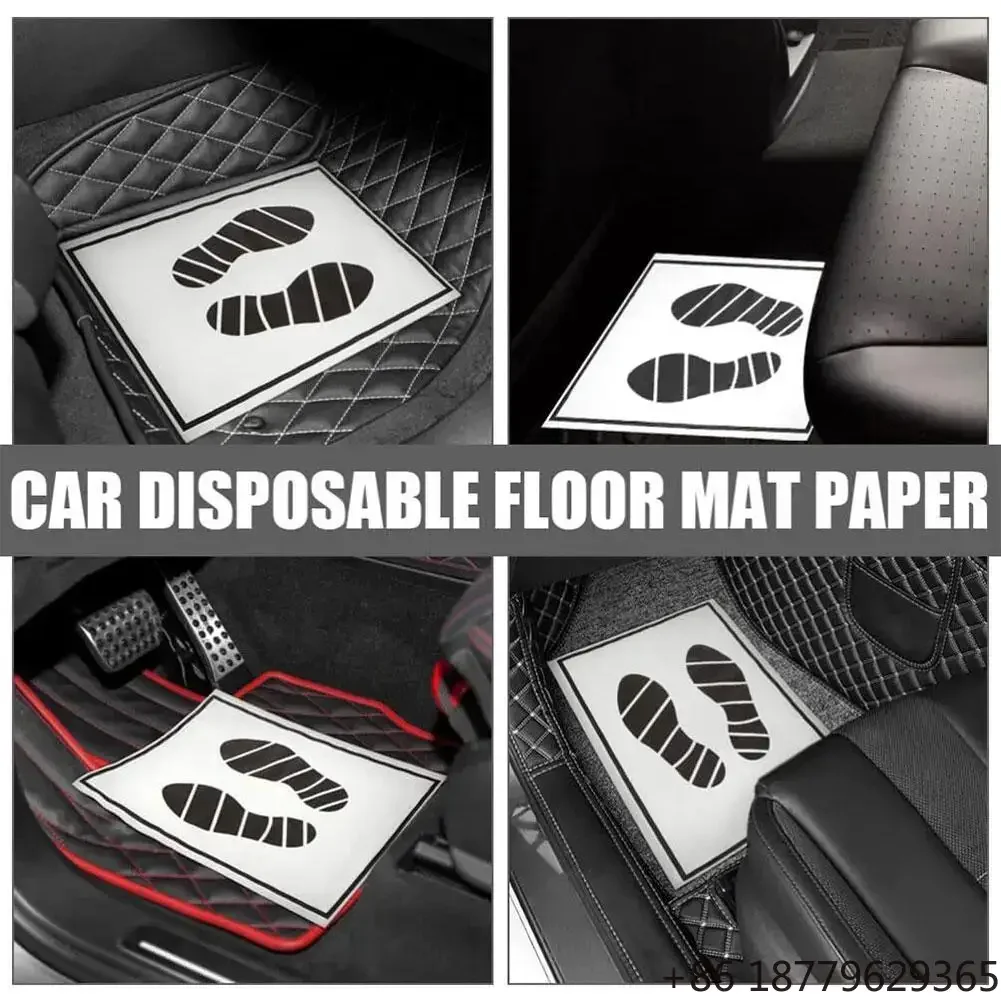 Disposable Waterproof Anti-Slip Paper Car Floor Mats 25/50/100Pcs Universal