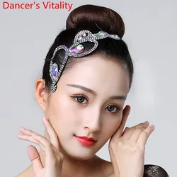 Children Latin Dance Headdress Sparkling Rhinestone Accessories Adult Performance Modern National Standard Dancing Decoration