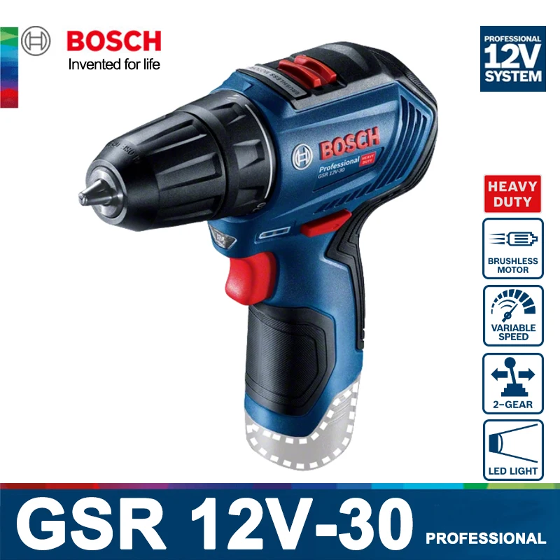 Bosch GSR12V-30 12V Electric Drill Cordless Screwdriver Driver Lithium Battery Drills Wireless Drilliing Tool Brushless motor